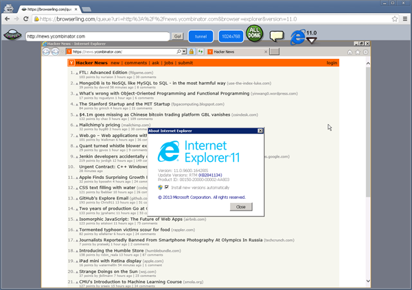 Cross-browser testing in Internet Explorer 11