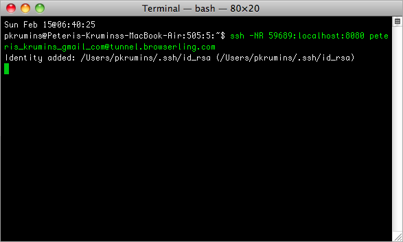 ssh tunnel 80