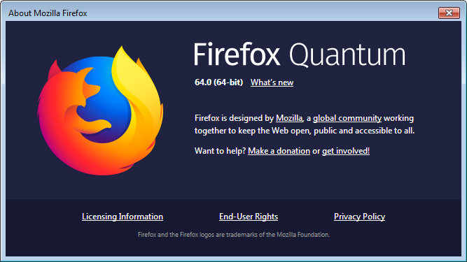 Firefox 64 Version