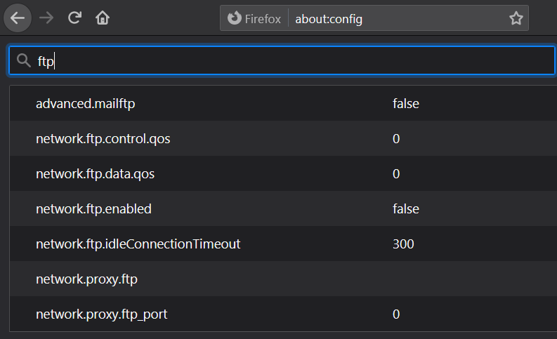 FTP Removed from Firefox