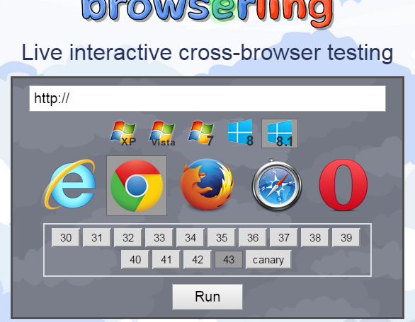 Cross-browser testing Windows 8.1