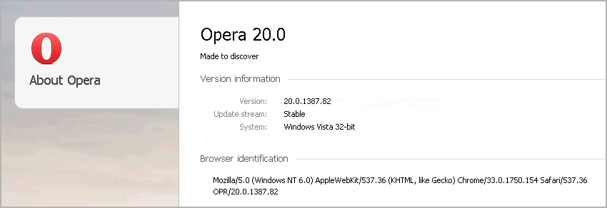 Cross-browser testing in Opera 20