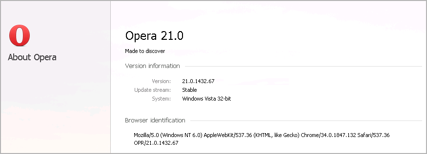 Cross-browser testing in Opera 21