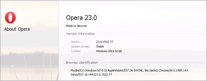 Cross-browser testing in Opera 23