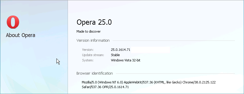 Cross-browser testing in Opera 25