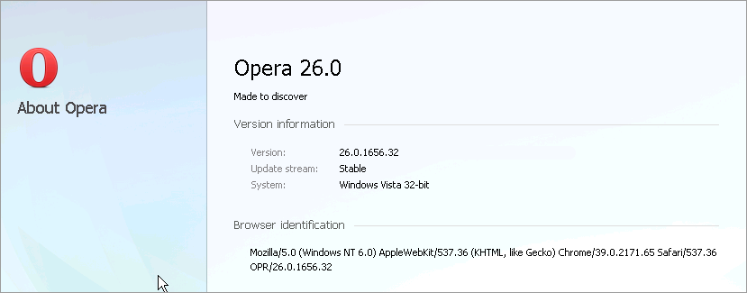 Cross-browser testing in Opera 26