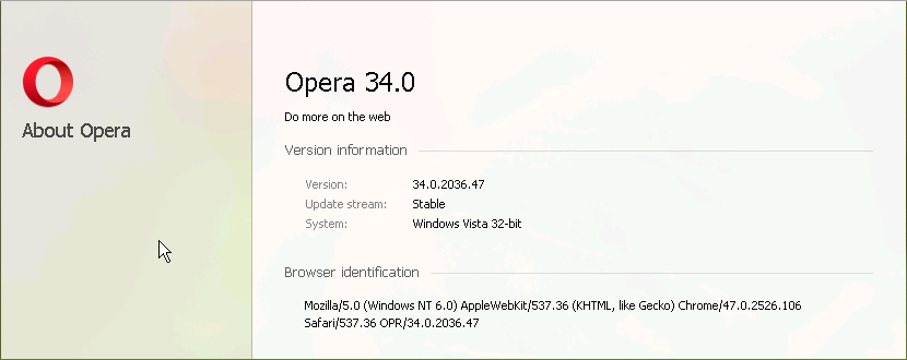 Opera 34 cross-browser testing