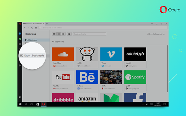 Opera 47 export bookmarks