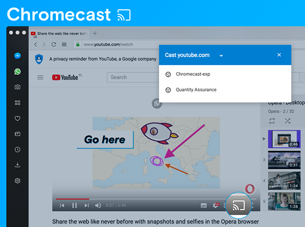 Opera 50 Chromecast