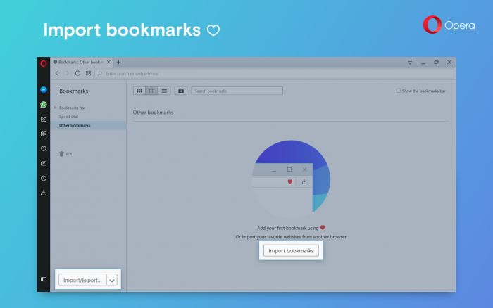 Opera 51 import and export bookmarks