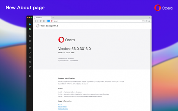 Opera 56 about dialog
